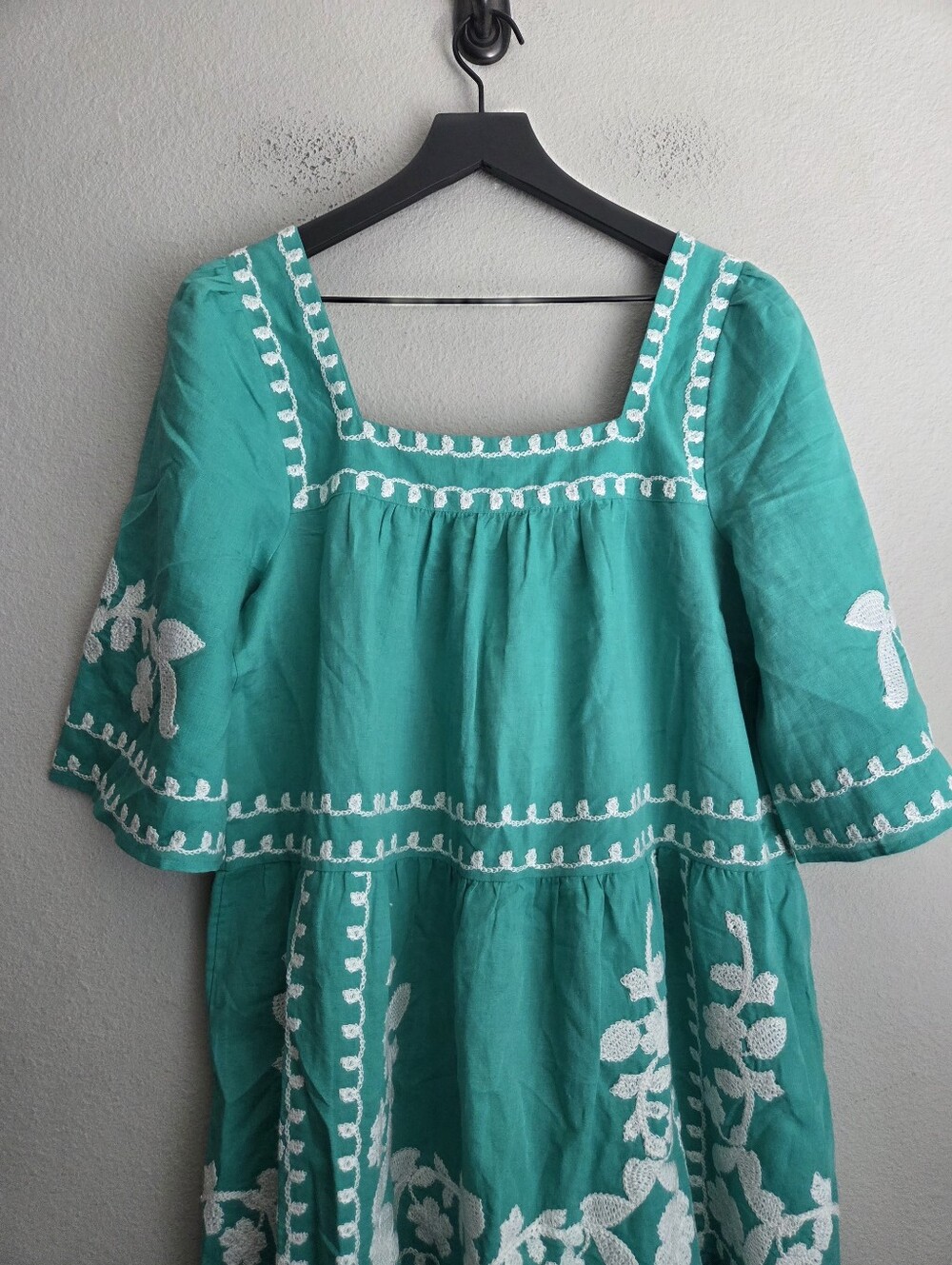 Sezane Sabine Dress in Ecru/Green size 38 NWT - Picture 5 of 11